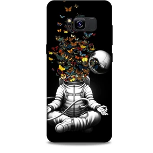 Samsung Galaxy S8 Kılıf Caliburn 1 Astronot ve Kelebekler Telefon Kılıfı