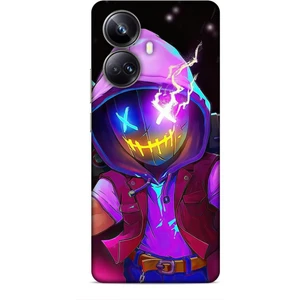 Realme 10 Pro Plus Kılıf Caliburn 19 Maskeli Pembe Tam Koruma Kılıf