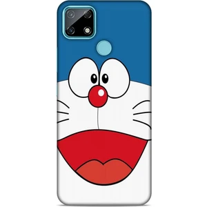 Realme C25 Kılıf Caliburn 22 Mavi Beyaz Kap