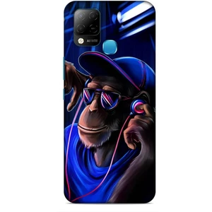 Infinix Hot 10T Kılıf Caliburn 20 Maymun Mavi Renkli Kılıf