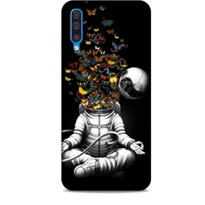 Samsung Galaxy A30S Kılıf Caliburn 1 Astronot ve Kelebekler Telefon Kılıfı