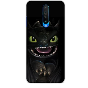 Xiaomi Poco X2 Kılıf Caliburn 30 Kara Ejderha Kenarları Şeffaf Kapak