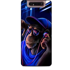 Samsung Galaxy A80 Kılıf Caliburn 20 Maymun Mavi Renkli Kılıf