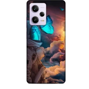 Xiaomi Redmi Note 13 Pro 5g Kılıf Caliburn 4 Mavi Kelebek Silikon Kılıf