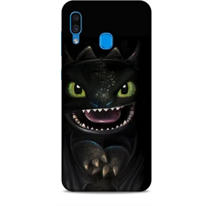 Samsung Galaxy A30 Kılıf Caliburn 30 Kara Ejderha Kenarları Şeffaf Kapak