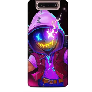 Samsung Galaxy A80 Kılıf Caliburn 19 Maskeli Pembe Tam Koruma Kılıf