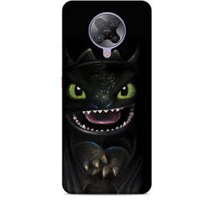 Xiaomi Poco F2 Pro Kılıf Caliburn 30 Kara Ejderha Kenarları Şeffaf Kapak