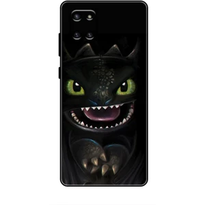 Samsung Galaxy A81 Kılıf Caliburn 30 Kara Ejderha Kenarları Şeffaf Kapak