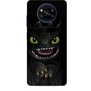 Xiaomi Poco X3 Pro Kılıf Caliburn 30 Kara Ejderha Kenarları Şeffaf Kapak