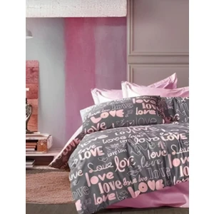 Denizli Çeyiz Tek Kişilik Nevresim Takımı Love Pembe