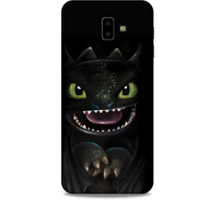 Samsung Galaxy J6 Plus Kılıf Caliburn 30 Kara Ejderha Kenarları Şeffaf Kapak