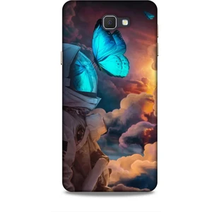 Samsung Galaxy J7 Prime Kılıf Caliburn 4 Mavi Kelebek Silikon Kılıf