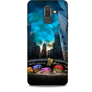 Samsung Galaxy J8 Kılıf Caliburn 11 Ninja Kablumbağalar 4K Baskılı Kılıf