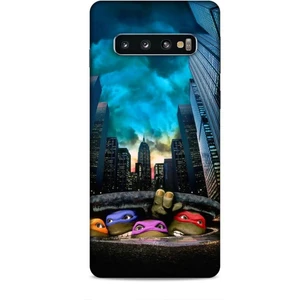 Samsung Galaxy S10 Kılıf Caliburn 11 Ninja Kablumbağalar 4K Baskılı Kılıf