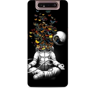 Samsung Galaxy A80 Kılıf Caliburn 1 Astronot ve Kelebekler Telefon Kılıfı