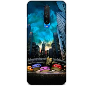 Xiaomi Poco X2 Kılıf Caliburn 11 Ninja Kablumbağalar 4K Baskılı Kılıf