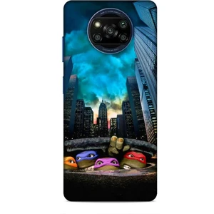 Xiaomi Poco X3 Pro Kılıf Caliburn 11 Ninja Kablumbağalar 4K Baskılı Kılıf