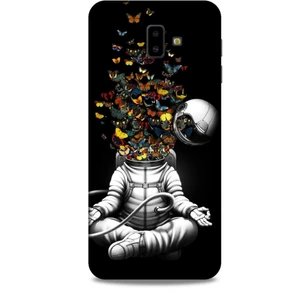 Samsung Galaxy J6 Plus Kılıf Caliburn 1 Astronot ve Kelebekler Telefon Kılıfı