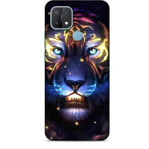 Oppo A15 Kılıf Caliburn 12 Aslan Colorful Tasarım Kılıf