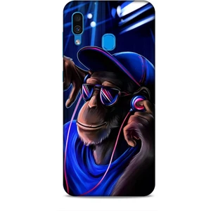 Samsung Galaxy A30 Kılıf Caliburn 20 Maymun Mavi Renkli Kılıf
