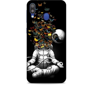 Samsung Galaxy M20 Kılıf Caliburn 1 Astronot ve Kelebekler Telefon Kılıfı
