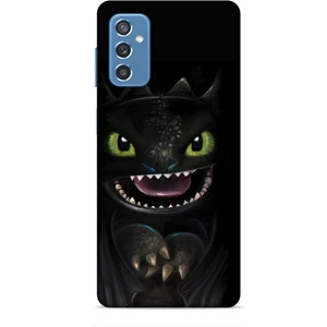 Samsung Galaxy M52 Kılıf Caliburn 30 Kara Ejderha Kenarları Şeffaf Kapak