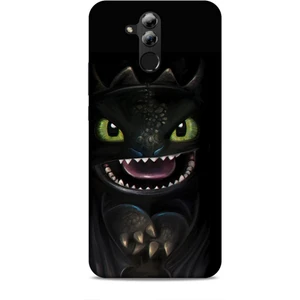 Huawei Mate 20 Lite Kılıf Caliburn 30 Kara Ejderha Kenarları Şeffaf Kapak