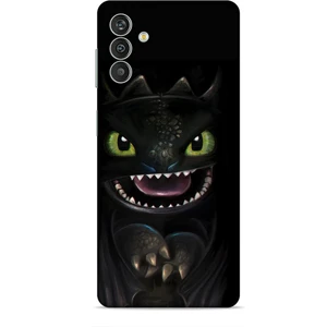 Samsung Galaxy M13 Kılıf Caliburn 30 Kara Ejderha Kenarları Şeffaf Kapak