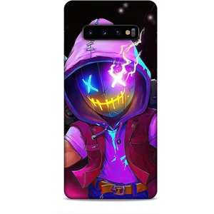 Samsung Galaxy S10 Plus Kılıf Caliburn 19 Maskeli Pembe Tam Koruma Kılıf