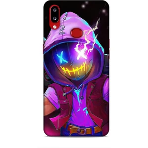 Samsung Galaxy A10S Kılıf Caliburn 19 Maskeli Pembe Tam Koruma Kılıf