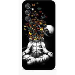 Samsung Galaxy M34 5g Kılıf Caliburn 1 Astronot ve Kelebekler Telefon Kılıfı
