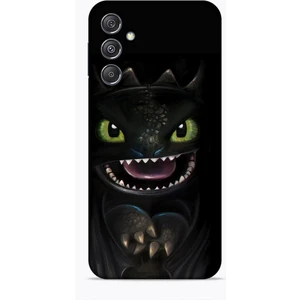 Samsung Galaxy M34 5g Kılıf Caliburn 30 Kara Ejderha Kenarları Şeffaf Kapak