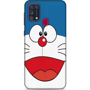 Samsung Galaxy M31 Kılıf Caliburn 22 Mavi Beyaz Kap