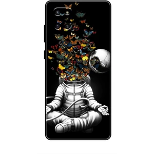 Samsung Galaxy A81 Kılıf Caliburn 1 Astronot ve Kelebekler Telefon Kılıfı