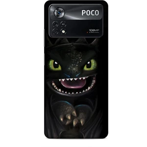 Xiaomi Poco X4 Pro 5g Kılıf Caliburn 30 Kara Ejderha Kenarları Şeffaf Kapak