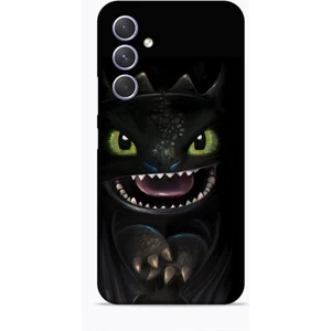 Samsung Galaxy A54 5g Kılıf Caliburn 30 Kara Ejderha Kenarları Şeffaf Kapak