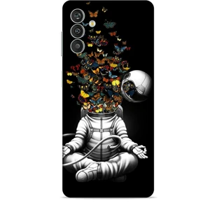 Samsung Galaxy M13 Kılıf Caliburn 1 Astronot ve Kelebekler Telefon Kılıfı