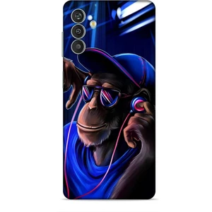 Samsung Galaxy M13 Kılıf Caliburn 20 Maymun Mavi Renkli Kılıf