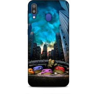 Samsung Galaxy M20 Kılıf Caliburn 11 Ninja Kablumbağalar 4K Baskılı Kılıf