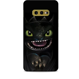 Samsung Galaxy S10E Kılıf Caliburn 30 Kara Ejderha Kenarları Şeffaf Kapak