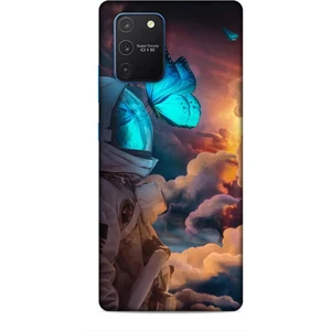 Samsung Galaxy S10 Lite Kılıf Caliburn 4 Mavi Kelebek Silikon Kılıf