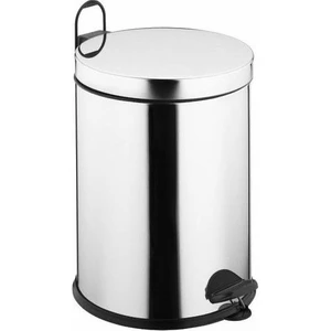 Mck Plus 12 Lt Metal Krom Çöp Kovası Çöp Kutusu Pedallı Amortisörlü Kapak (Paslanmaz)