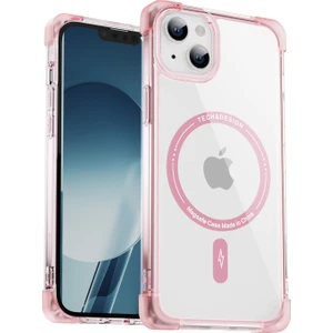 Forestl Digital Magsafe ile Uyumlu iPhone13 6.1 Inç Kasa Için Ysm Takviyeli Köşeler Serisi Clear Big Arka Lens Deliği Kapak Tercüman Pembesi (Yurt Dışından)