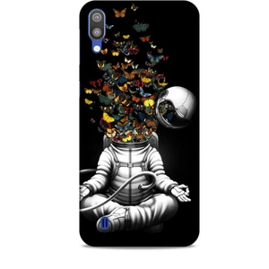 Samsung Galaxy M10 Kılıf Caliburn 1 Astronot ve Kelebekler Telefon Kılıfı
