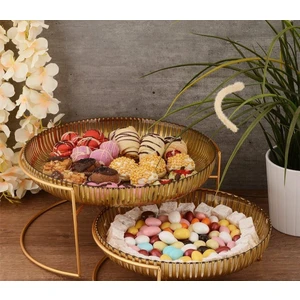 İstiklal Ticaret Ikili Gold Cam Şık Sunumluk, Çerezlik, Meyvelik