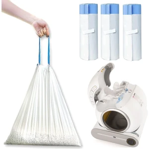 Otomatik Kedi Tuvaleti Büzgülü Çöp Poşeti 45 Adet (3X15 Adet, 50MM x 46MM)