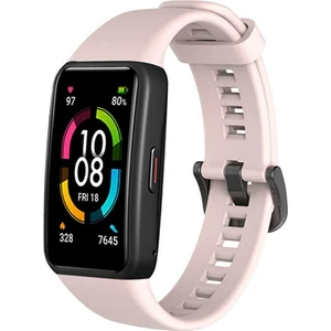 Bilişim Aksesuar Huawei Band 6 ve Honor Band 6 Uyumlu Soft Silikon Kordonu Toz Pembe