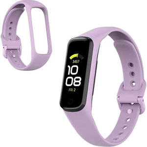 Bilişim Aksesuar Samsung Galaxy Fit 2 R220 Uyumlu Silikon Klasik Kordon Kayış Açık Lila