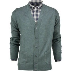 Erkek Mevsimlik Yünlü Örme Klasik Hırka V Yakalı Düğmeli Çift Cepli Rahat Kesim Tam Kalıp
