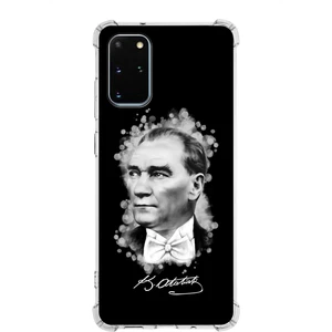 Samsung Galaxy S20 Plus Köşe Korumalı Antişok Kapak Atatürk Tasarımlı Şeffaf Silikon Kılıf